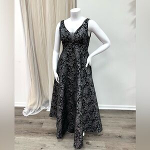 Jacquard Flower Print A-line Halloween Wedding Dress Gown Light Weight Sz XL 14